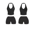 BLACK TWO PIECE HALTER SET