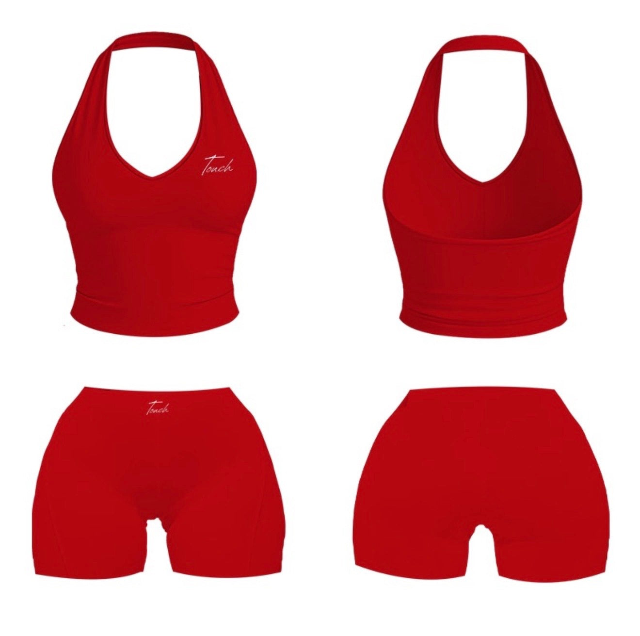 RED TWO PIECE HALTER SET